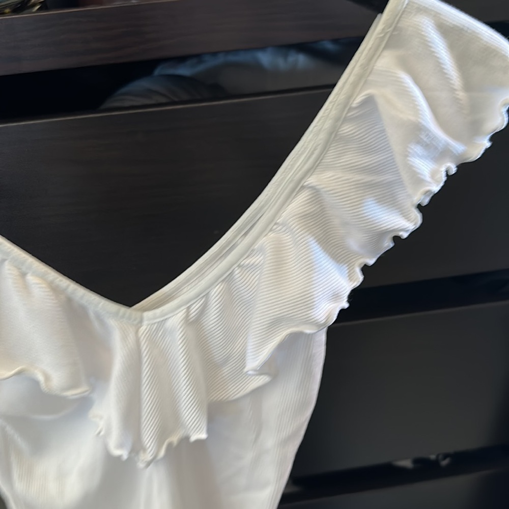 White Ruffled Body Suit - Picture 5 of 5